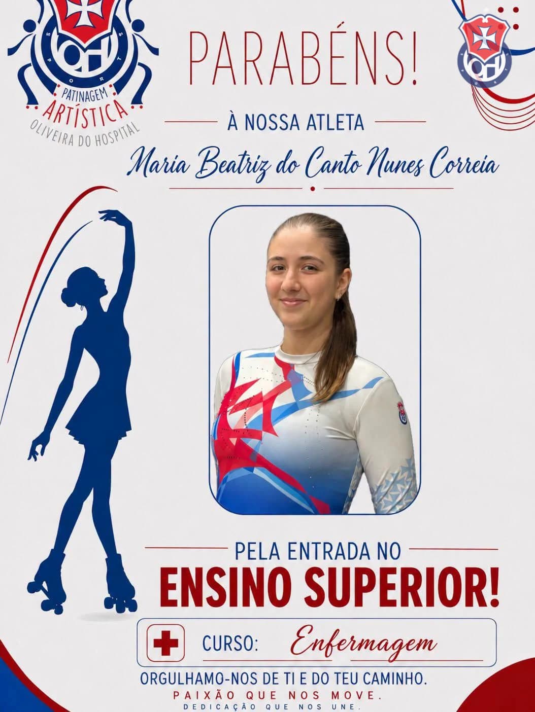 Atletas da Patinagem Artística da Adohsports entram no Ensino Superior! 🎓❤️💙 — fotografia 3